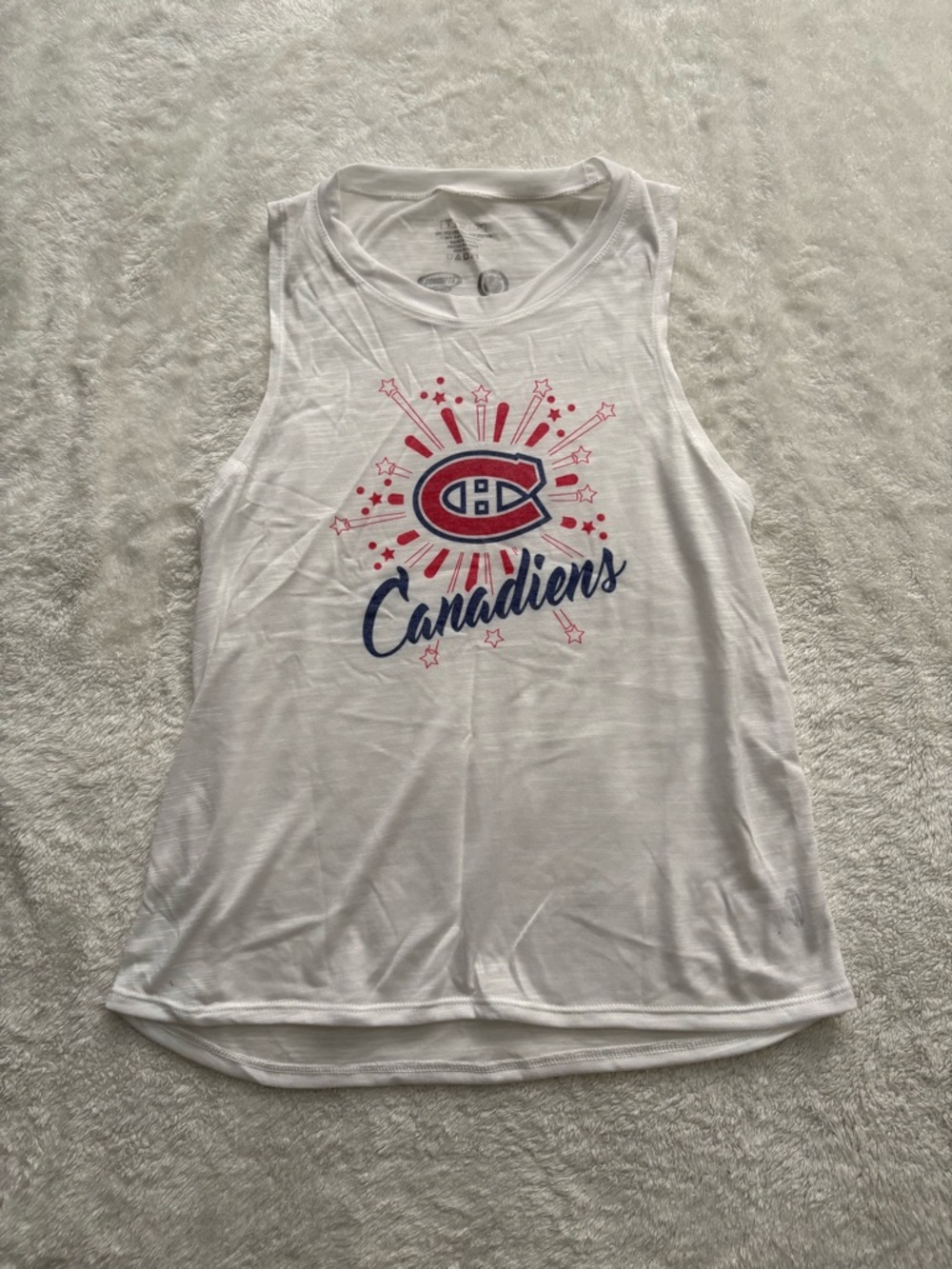 NHL White Crew Neck Tee with Black Interior Logos